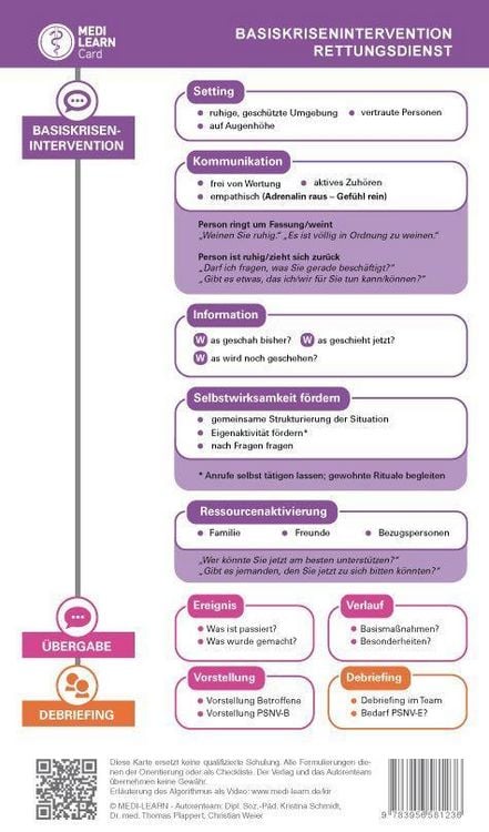 Produktbild: MEDI-LEARN Card: Basiskrisenintervention Rettungsdienst