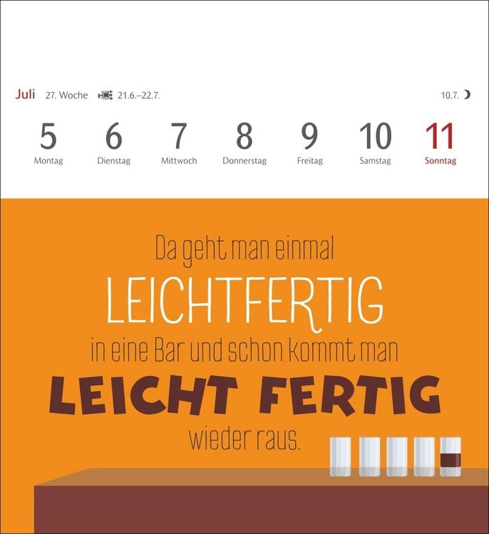 Produktbild: Der fette Vogel bricht den Ast Postkartenkalender 2027 - Wochenkalender - 53 Karten mit frechen Spr&uuml;chen