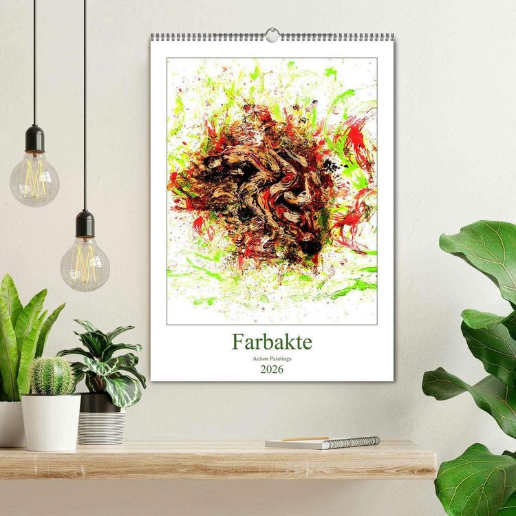 Produktbild: Farbakte - Action Paintings (Wandkalender 2026 DIN A2 hoch), CALVENDO Monatskalender