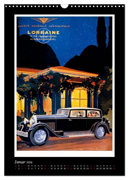 Produktbild: Historische Automobilplakate (Wandkalender 2026 DIN A3 hoch), CALVENDO Monatskalender