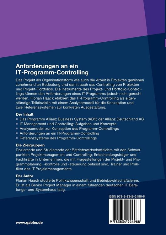 Produktbild: Anforderungen an ein IT-Programm-Controlling