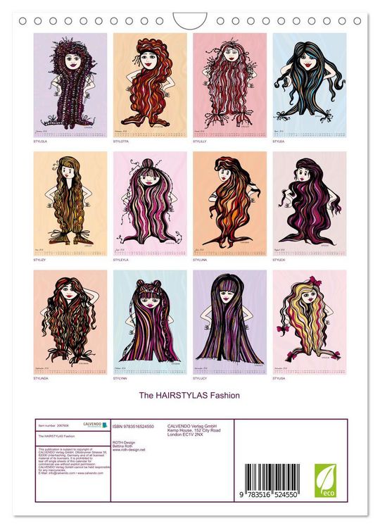 Produktbild: The HAIRSTYLAS Fashion (Wall Calendar 2026 DIN A4 portrait), CALVENDO 12 Month Wall Calendar