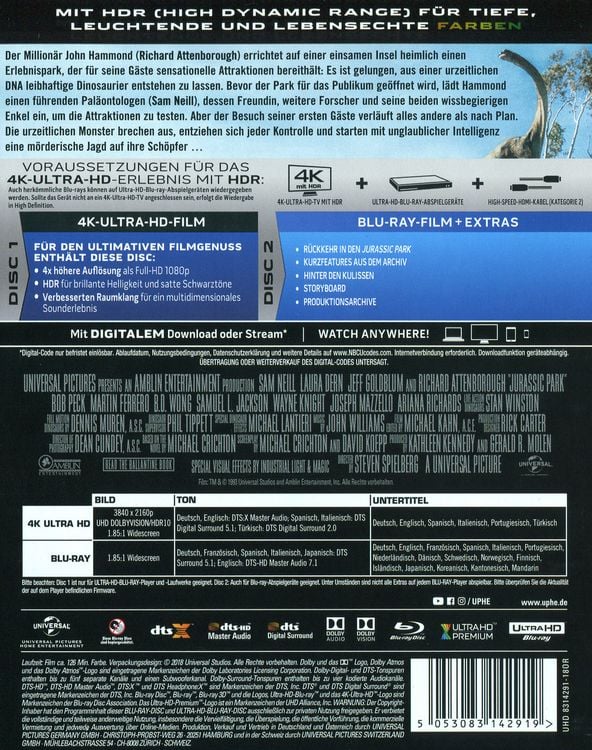 Produktbild: Jurassic Park (4K Ultra HD) (+ Blu-ray)
