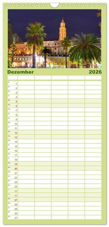 Produktbild: Familienplaner 2026 - SPLIT Kroatien - Dalmatien mit 5 Spalten (Wandkalender, 21 x 45 cm) CALVENDO