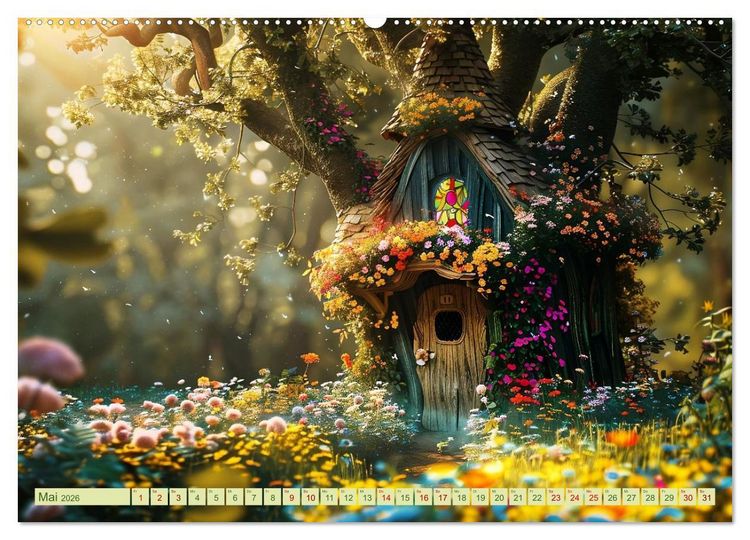 Produktbild: Das kleine H&auml;uschen im Wald (hochwertiger Premium Wandkalender 2026 DIN A2 quer), Kunstdruck in Hochglanz