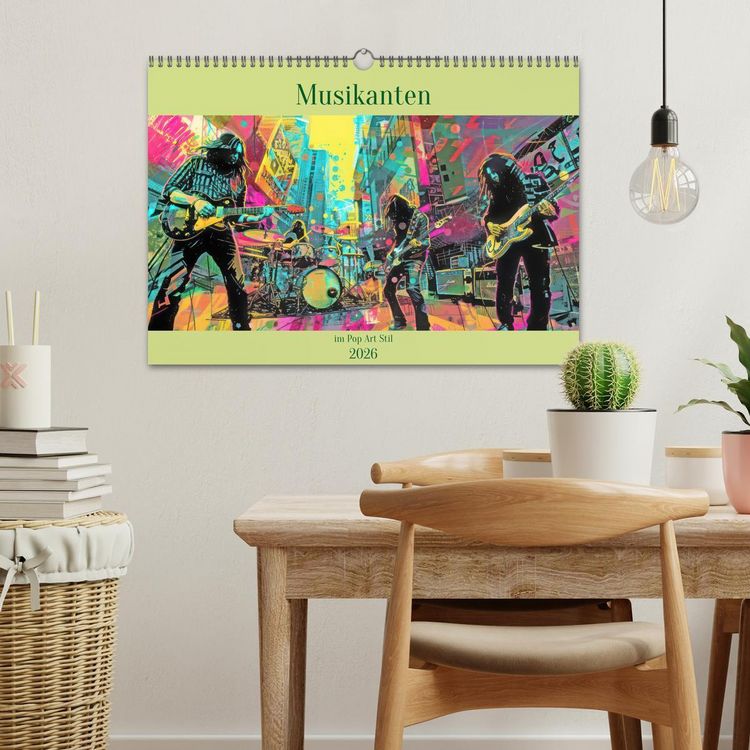 Produktbild: Musikanten im Pop-Art Stil (Wandkalender 2026 DIN A3 quer), CALVENDO Monatskalender