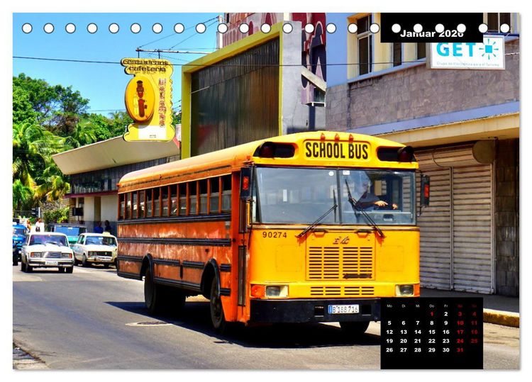 Produktbild: BusTalgie in Kuba (Tischkalender 2026 DIN A5 quer), CALVENDO Monatskalender