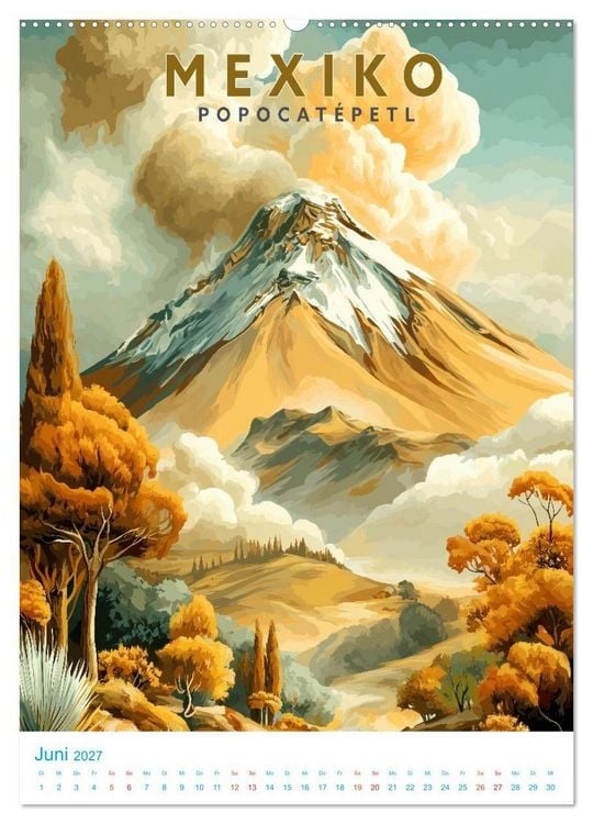 Produktbild: Mexiko - Old School Poster Style (hochwertiger Premium Wandkalender 2027 DIN A2 hoch), Kunstdruck in Hochglanz