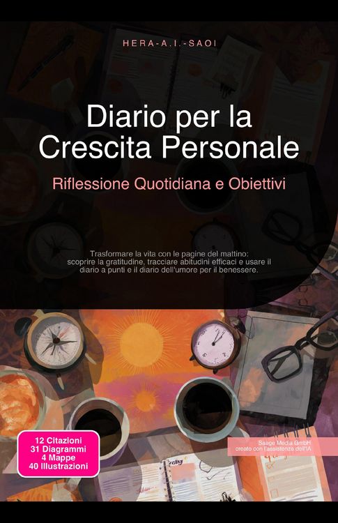 Produktbild: Diario per la Crescita Personale: Riflessione Quotidiana e Obiettivi