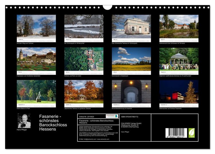 Produktbild: Fasanerie - sch&ouml;nstes Barockschloss Hessens (Wandkalender 2026 DIN A3 quer), CALVENDO Monatskalender