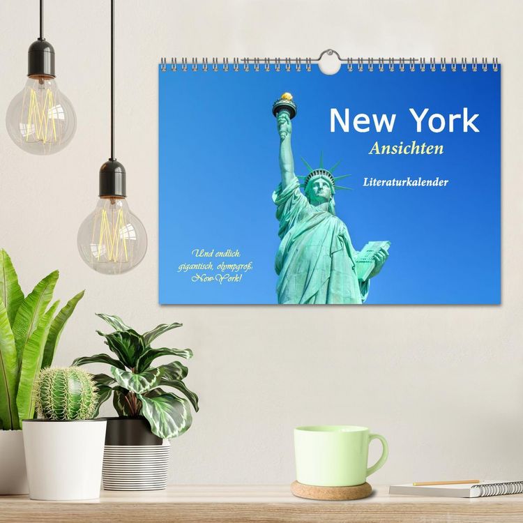 Produktbild: New York Ansichten - Literaturkalender (Wandkalender 2026 DIN A4 quer), CALVENDO Monatskalender