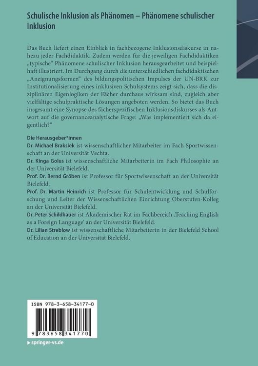 Produktbild: Schulische Inklusion als Ph&auml;nomen &ndash; Ph&auml;nomene schulischer Inklusion