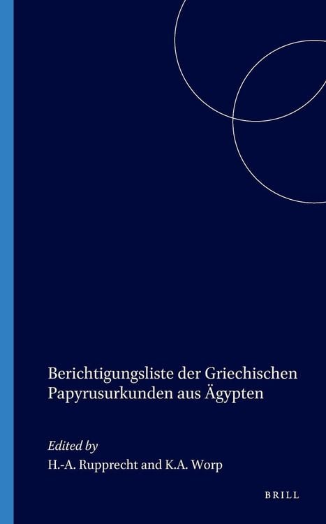 Produktbild: Berichtigungsliste Der Griechischen Papyrusurkunden Aus &Auml;gypten
