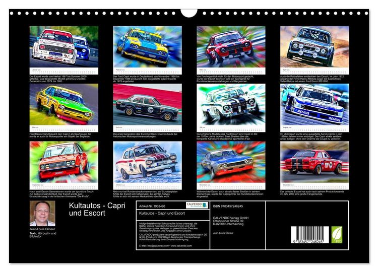 Produktbild: Kultautos - Capri und Escort (Wandkalender 2026 DIN A3 quer), CALVENDO Monatskalender