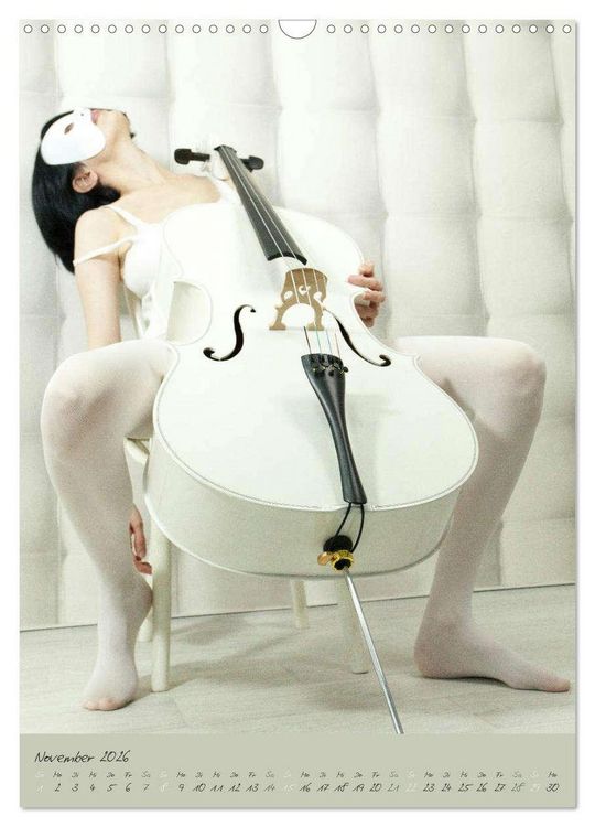 Produktbild: Wei&szlig;es Cello auf Reisen (Wandkalender 2026 DIN A3 hoch), CALVENDO Monatskalender