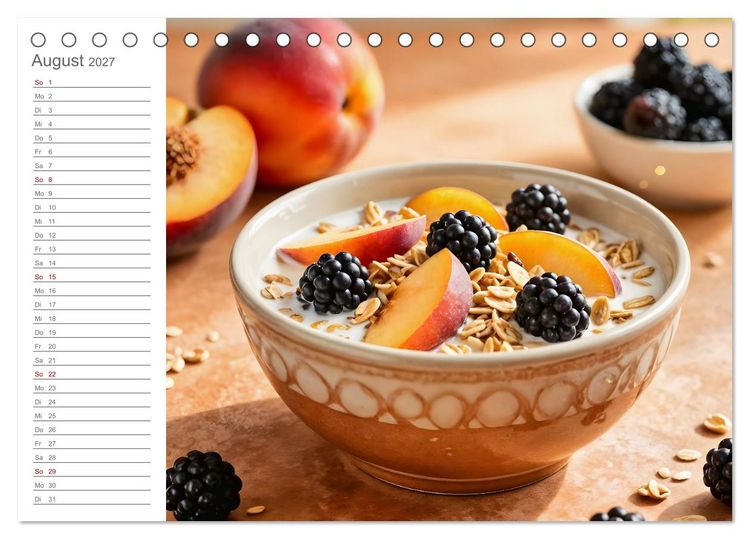 Produktbild: MorgenM&uuml;sli - Ein Jahr voller Farbe und Genuss (Tischkalender 2027 DIN A5 quer), CALVENDO Monatskalender