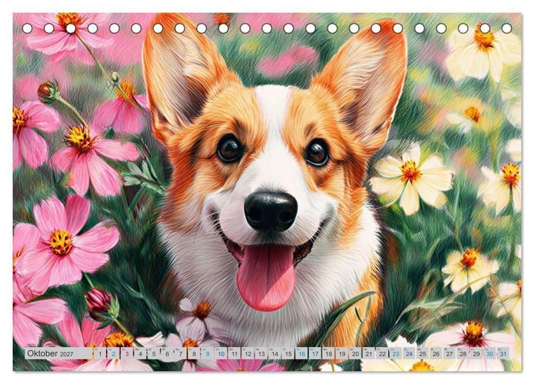 Produktbild: Corgi-Charme (Tischkalender 2027 DIN A5 quer), CALVENDO Monatskalender