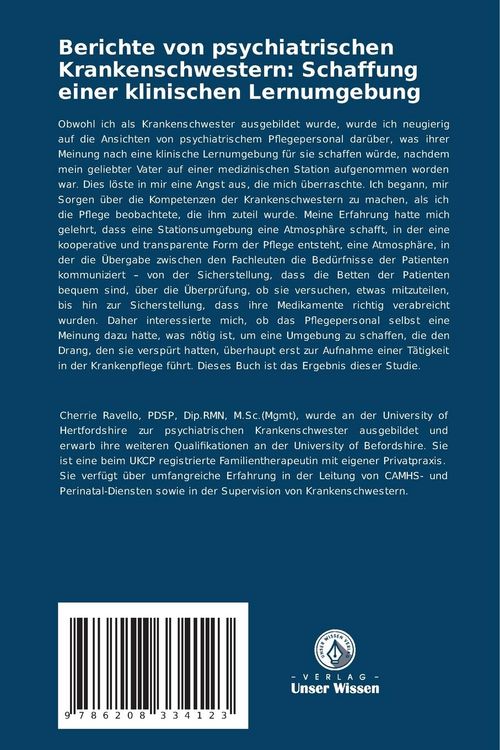 Produktbild: Berichte von psychiatrischen Krankenschwestern: Schaffung einer klinischen Lernumgebung