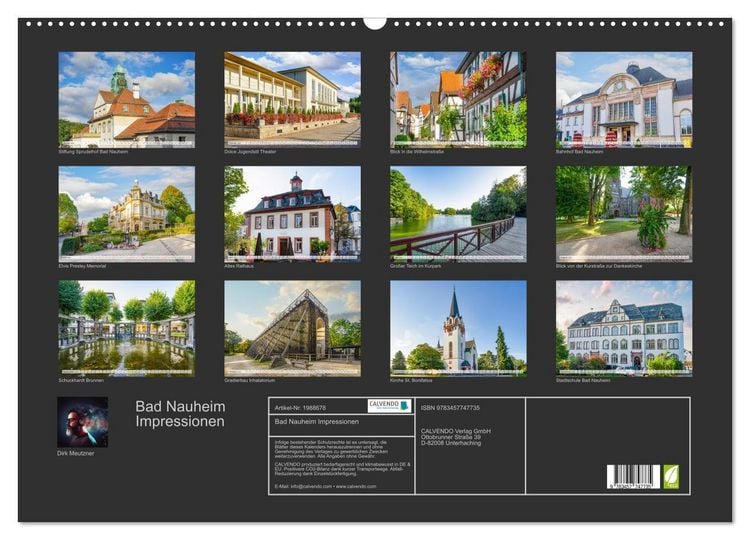 Produktbild: Bad Nauheim Impressionen (Wandkalender 2026 DIN A2 quer), CALVENDO Monatskalender
