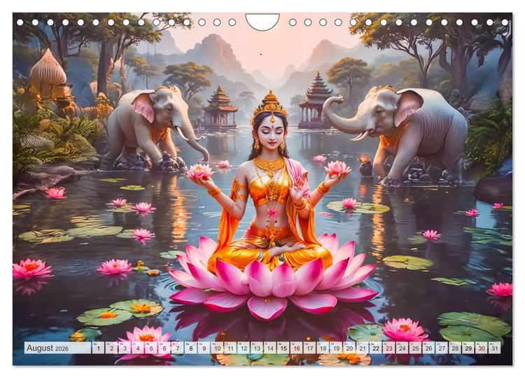 Produktbild: Hinduistische Mythologie - G&ouml;tter, Helden und Monster (Wandkalender 2026 DIN A4 quer), CALVENDO Monatskalender