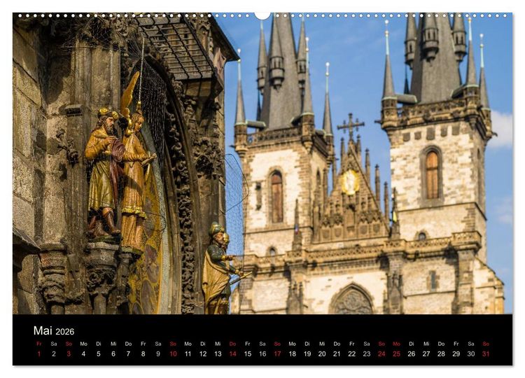 Produktbild: Prag - die goldene Stadt (hochwertiger Premium Wandkalender 2026 DIN A2 quer), Kunstdruck in Hochglanz