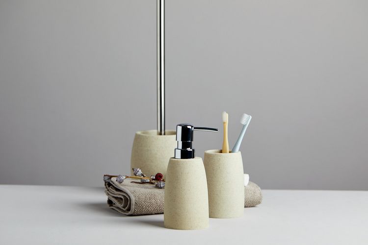 Produktbild: WC-Garnitur Mod. Goa Beige, in Naturstein-Optik