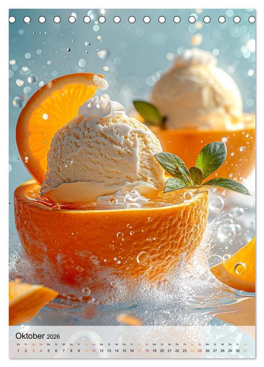 Produktbild: Eis - Raffinessen f&uuml;r Gourmets (Tischkalender 2026 DIN A5 hoch), CALVENDO Monatskalender