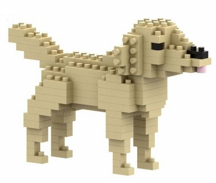 Produktbild: BRIXIES 200282 - Golden Retrieve, 3D Konstruktionsbausatz aus Ministeinen, 126 Teile