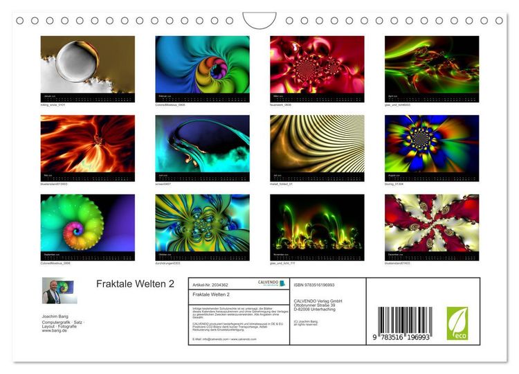 Produktbild: Fraktale Welten 2 (Wandkalender 2026 DIN A4 quer), CALVENDO Monatskalender