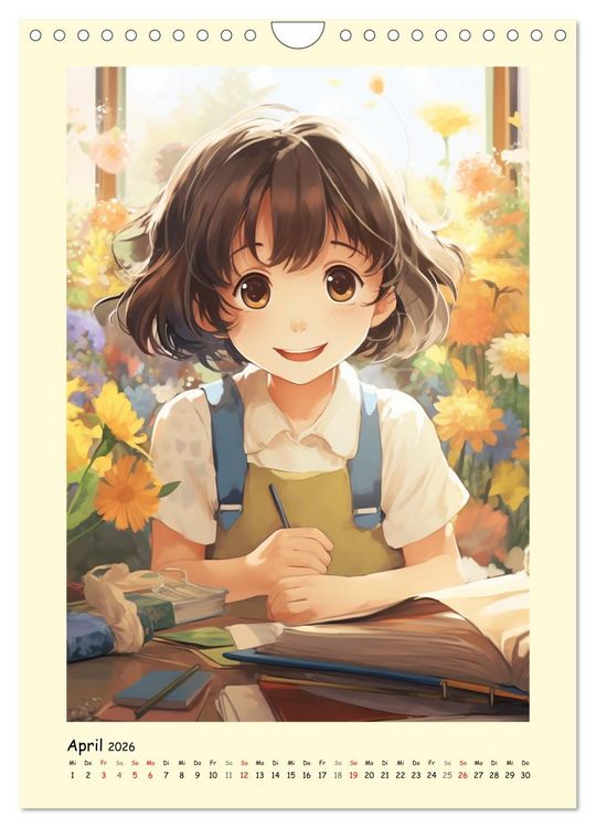 Produktbild: M&auml;dchen. Der Alltag zauberhafter Manga-Girls (Wandkalender 2026 DIN A4 hoch), CALVENDO Monatskalender