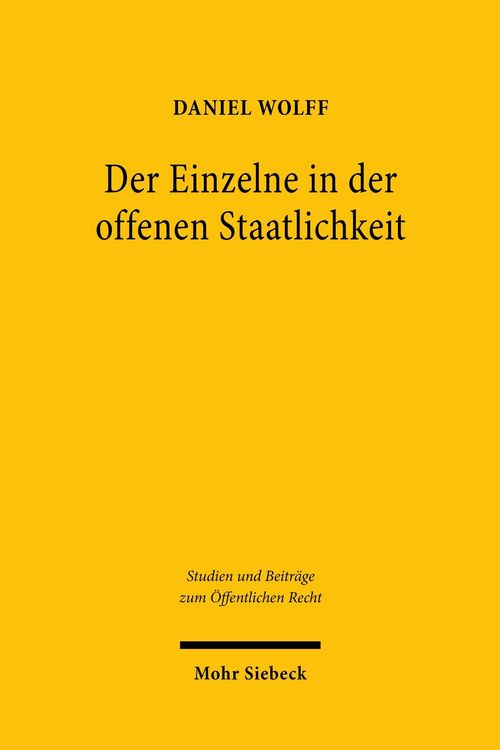 Produktbild: Der Einzelne in der offenen Staatlichkeit