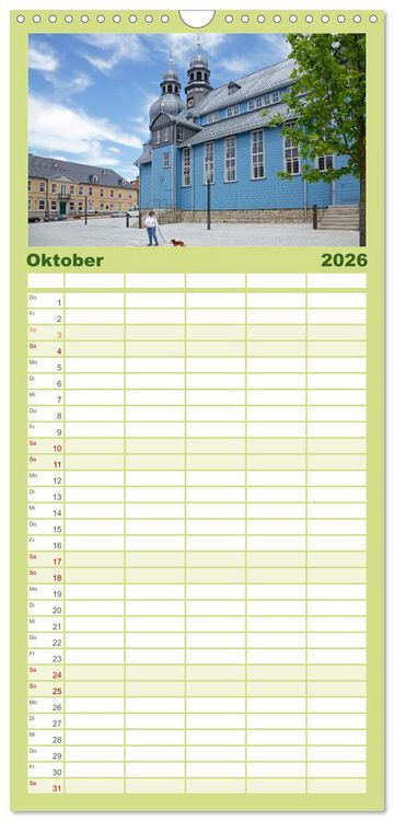 Produktbild: Familienplaner 2026 - Der Harz und sein Vorland mit 5 Spalten (Wandkalender, 21 x 45 cm) CALVENDO