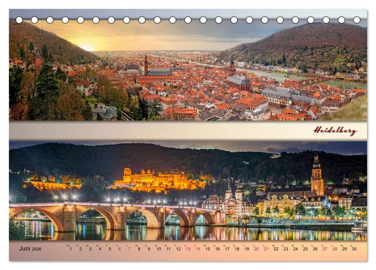Produktbild: Faszinierende St&auml;dte in Deutschland - Panoramen (Tischkalender 2026 DIN A5 quer), CALVENDO Monatskalender