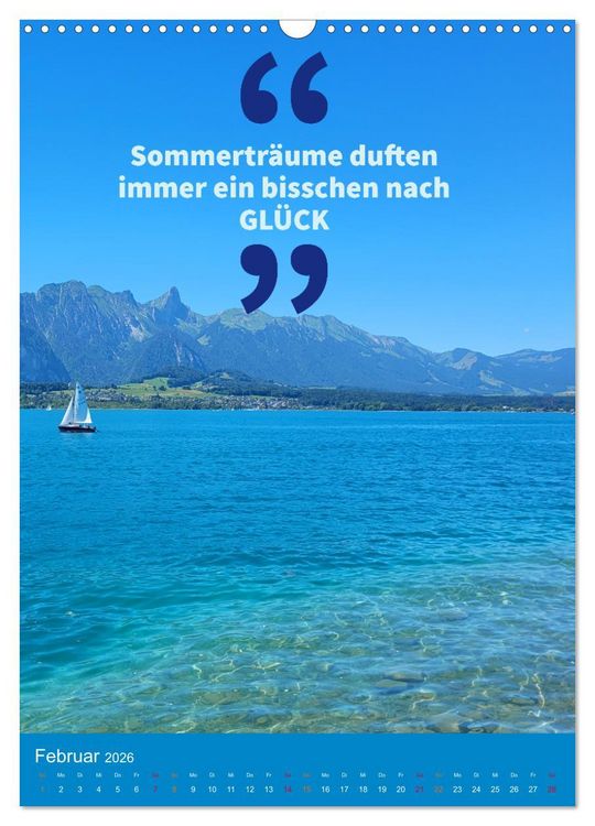 Produktbild: Verr&uuml;ckt nach SOMMER Urlaub- Auszeit - Spr&uuml;che (Wandkalender 2026 DIN A3 hoch), CALVENDO Monatskalender