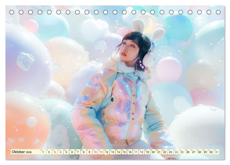 Produktbild: Figuren in einer bunten Welt - Im Anime-Stil (Tischkalender 2026 DIN A5 quer), CALVENDO Monatskalender
