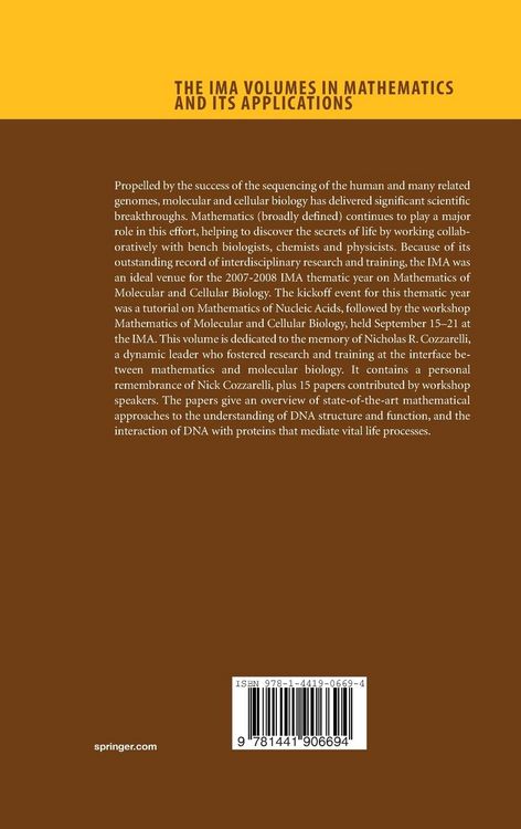 Produktbild: Mathematics of DNA Structure, Function and Interactions
