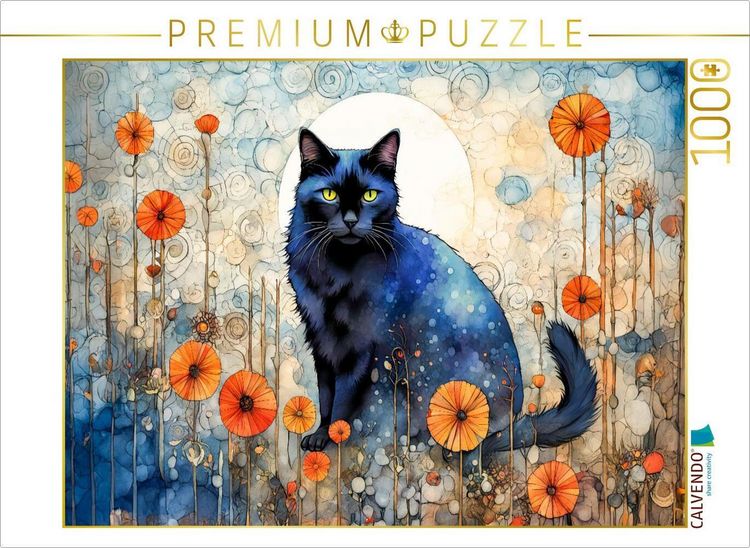 Produktbild: CALVENDO Puzzle Katzenzauber im Mohnfeld | 1000 Teile Lege-Gr&ouml;&szlig;e 64x48cm Foto-Puzzle f&uuml;r gl&uuml;ckliche Stunden
