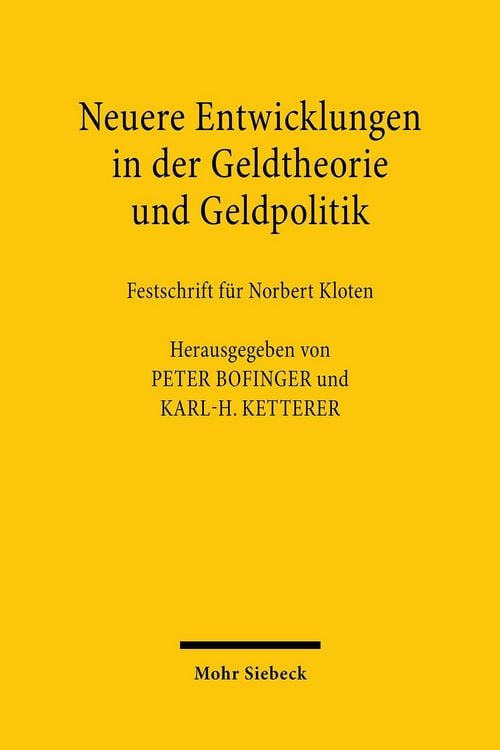 Produktbild: Neuere Entwicklungen in der Geldtheorie und Geldpolitik