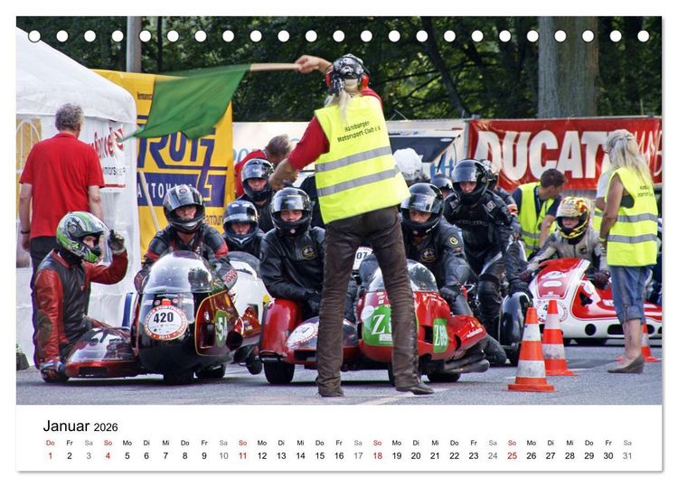Produktbild: Faszination Oldtimer Motorrad - Momentaufnahmen von Hamburger Stadtparkrennen (Tischkalender 2026 DIN A5 quer), CALVENDO Monatskalender