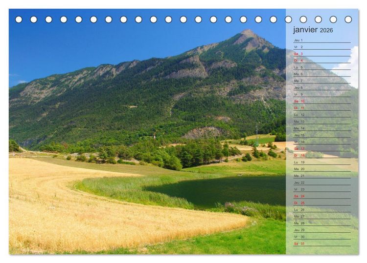 Produktbild: MONTAGNES Sommets des Hautes-Alpes (Calendrier de bureau 2026 DIN A5 vertical), CALVENDO calendrier mensuel
