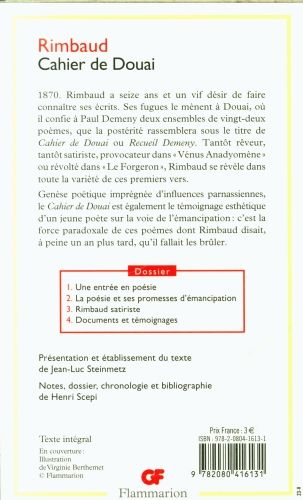 Produktbild: Cahier de Douai : recueil Demeny
