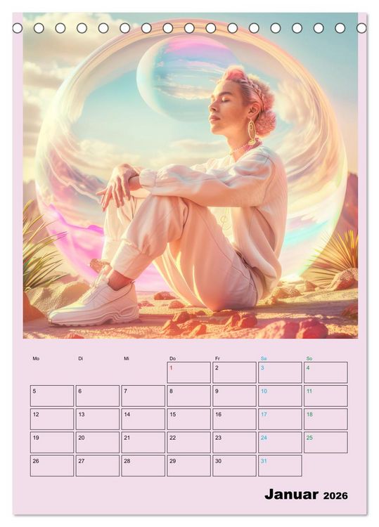 Produktbild: Retro W&uuml;stenfestival - Planer (Tischkalender 2026 DIN A5 hoch), CALVENDO Monatskalender