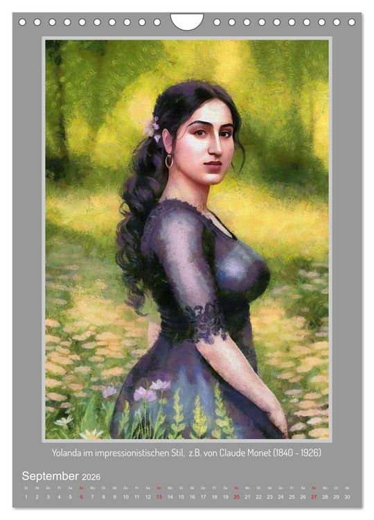 Produktbild: Yolanda in der Kunstgalerie (Wandkalender 2026 DIN A4 hoch), CALVENDO Monatskalender