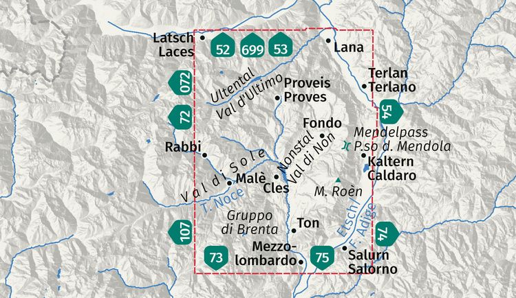 Produktbild: KOMPASS Wanderkarte 95 Nonstal, Mendelpass, Val di Non, Passo della Mendola 1:50.000