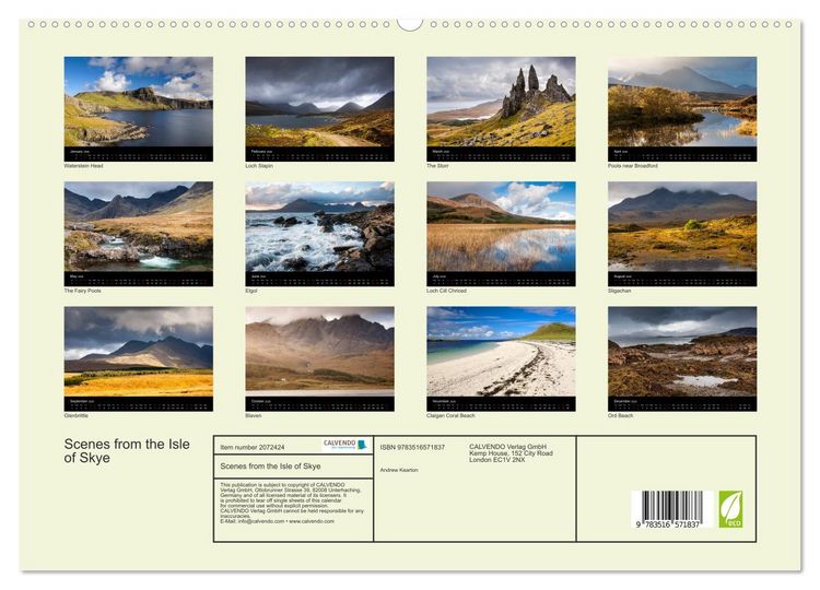 Produktbild: Scenes from the Isle of Skye (High Quality Premium Wall Calendar 2026 DIN A2 landscape),CALVENDO 12 Month Wall Calendar