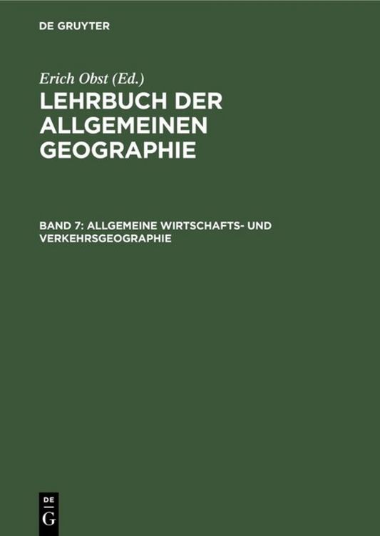 Produktbild: Allgemeine Wirtschafts- und Verkehrsgeographie
