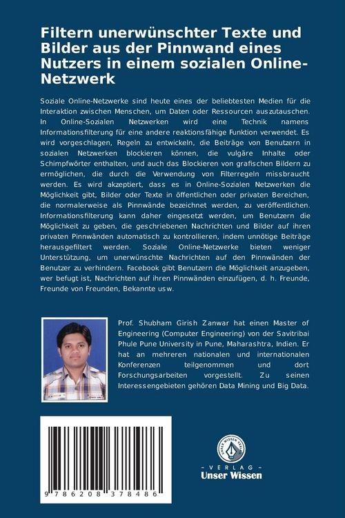Produktbild: Filtern unerw&uuml;nschter Texte und Bilder aus der Pinnwand eines Nutzers in einem sozialen Online-Netzwerk