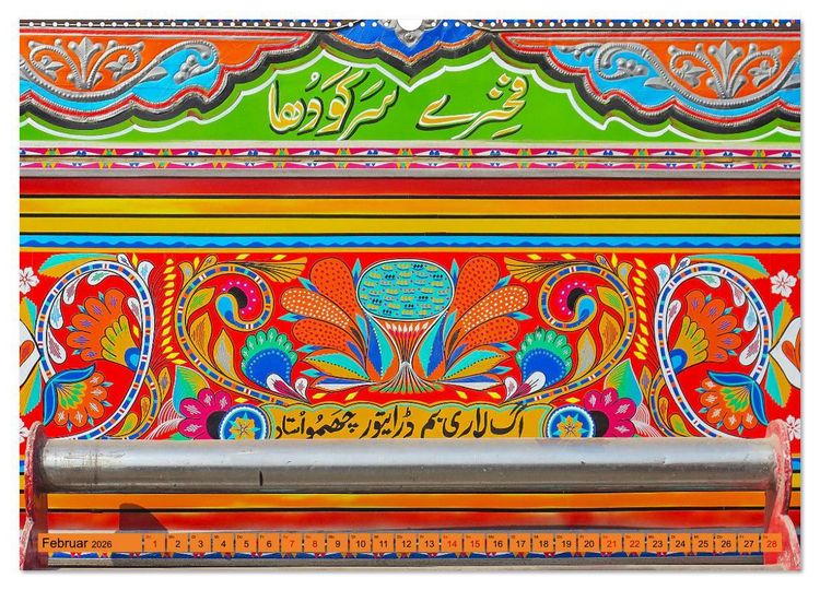 Produktbild: Pakistan farbenfrohe Busse (hochwertiger Premium Wandkalender 2026 DIN A2 quer), Kunstdruck in Hochglanz