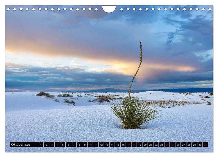 Produktbild: Wei&szlig;e Wunderwelten - White Sands National Monument (Wandkalender 2026 DIN A4 quer), CALVENDO Monatskalender