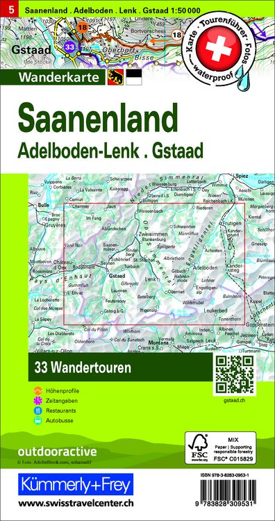 Produktbild: K&uuml;mmerly+Frey Wandertourenkarte 5 Saanenland 1:50.000